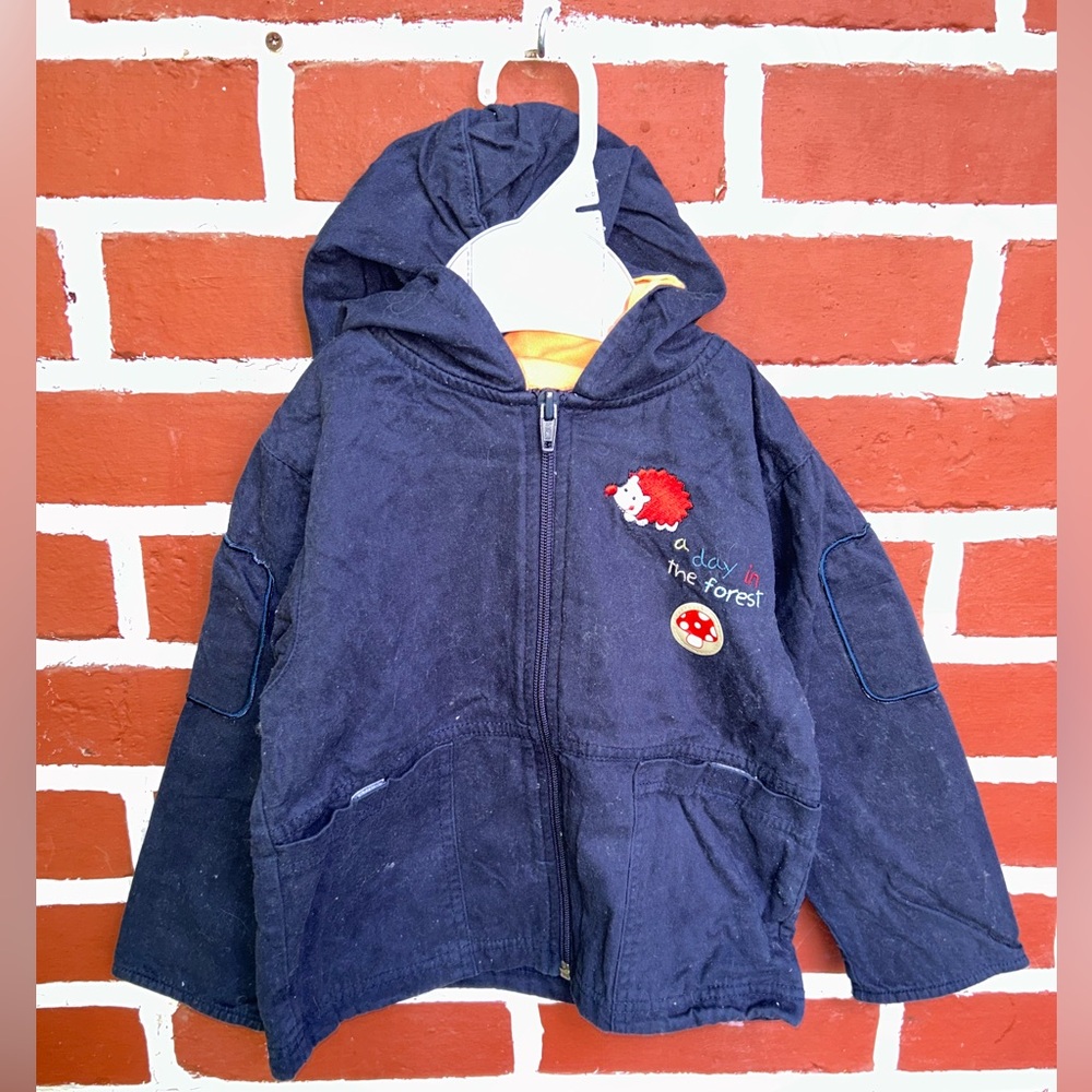 Navy blue light hooded cotton jacket | size 23